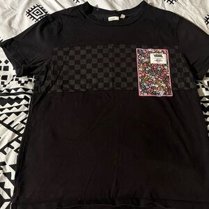 Vans  Black T-Shirt with Floral Pocket